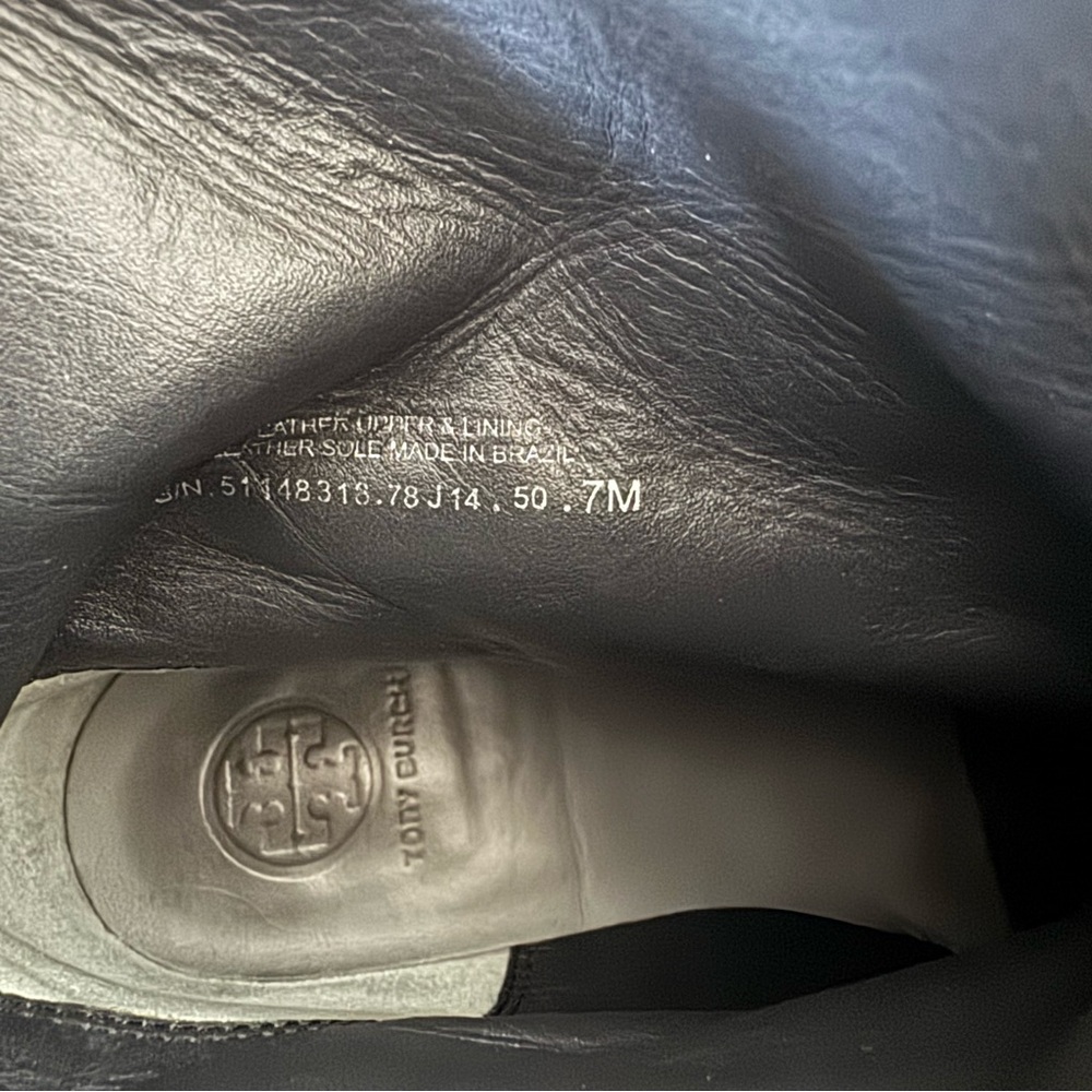 Tory Burch Riley Irish Charcoal Mid Height Boots - Picture 12 of 13